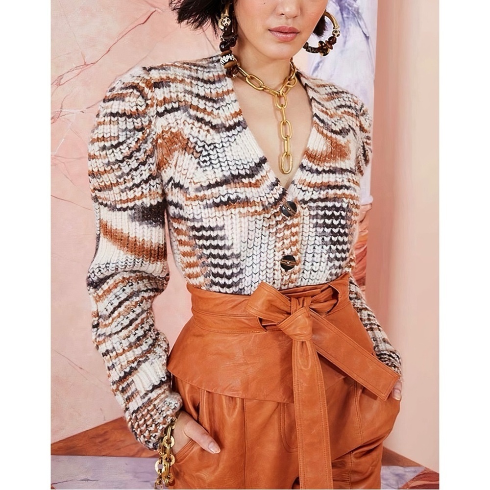 Ulla Johnson Alpaca-Blend Knit Puff-Sleeve Greta Cardigan